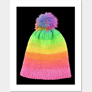 Rainbow Knit Hat Photo Posters and Art
